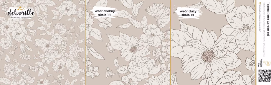 Próbka tapety Retro Garden beż