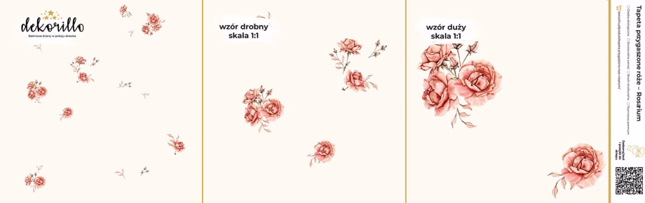 Próbka tapety przygaszone róże - Rosarium