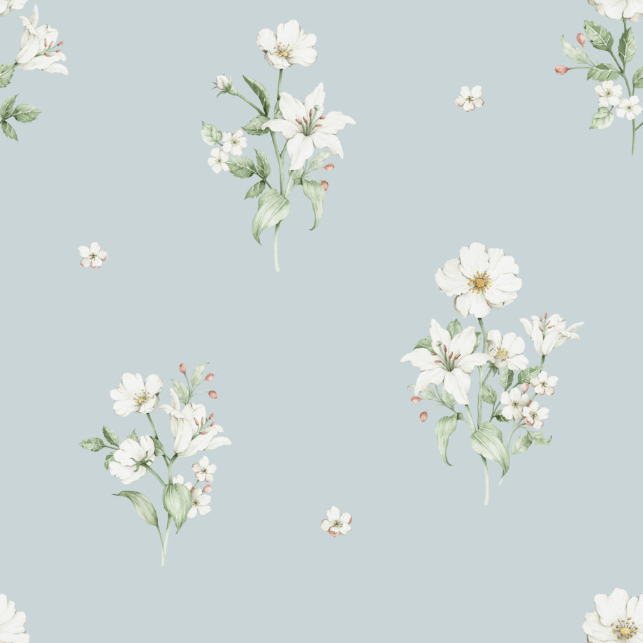 blue-paper-white-flowers