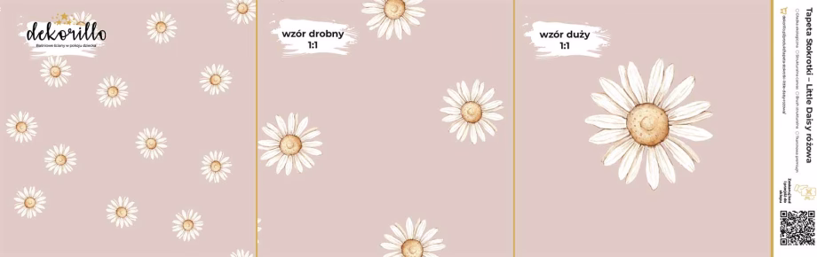 Próbka tapety Stokrotki Little Daisy różowa