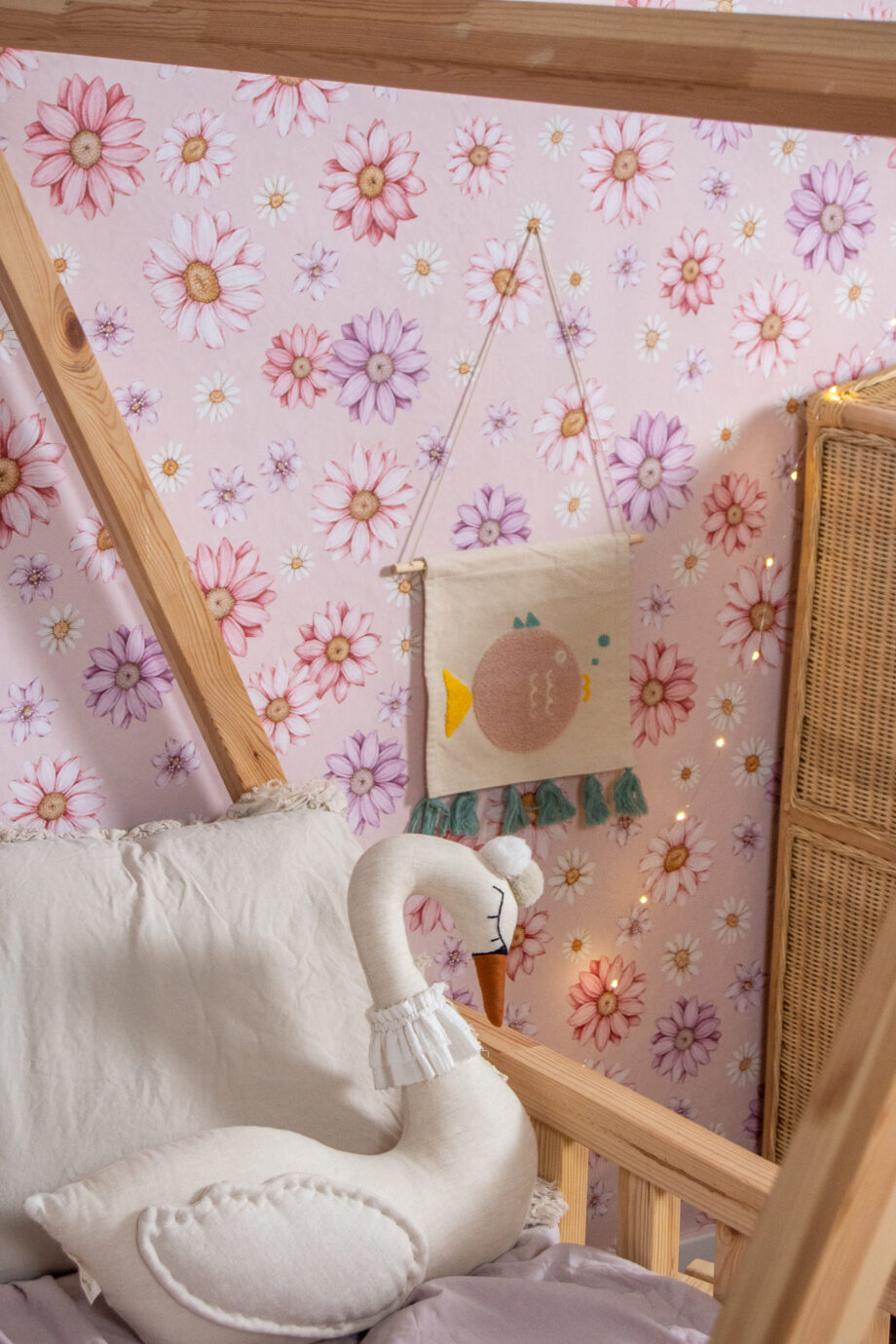 Purple Garden Champagne Pink Wallpaper